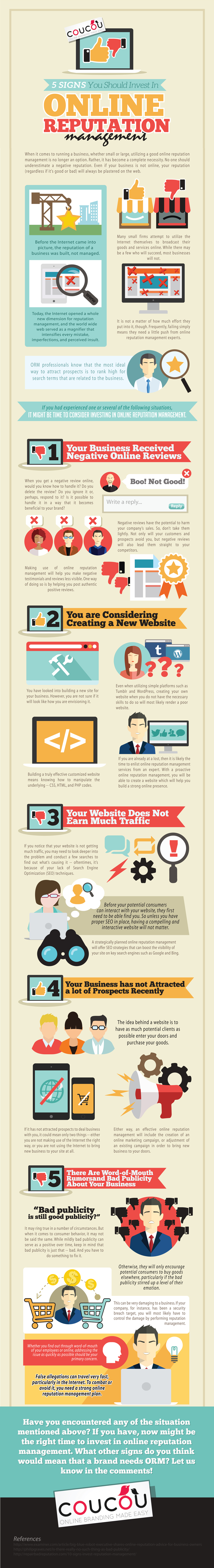5 Signs You Should Invest In Online Reputation Management (Infographic) - An Infographic from Coucou Marketing
